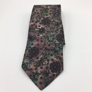 BILL BLASS purple floral mens tie